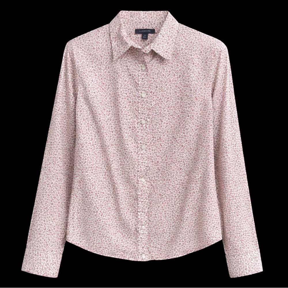 *Lands End- calico button down shirt- size 14